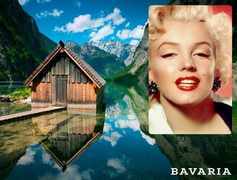 Ejemplo: Bavaria postcard with a picture of a hut - bavaria-munich-cabana-lago-alemania