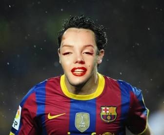 fotomontaje poner cara un jugador barca