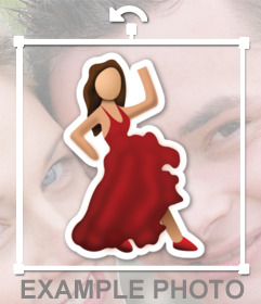 EMoticono de una flamenca bailando de whatsapp - Fotoefectos