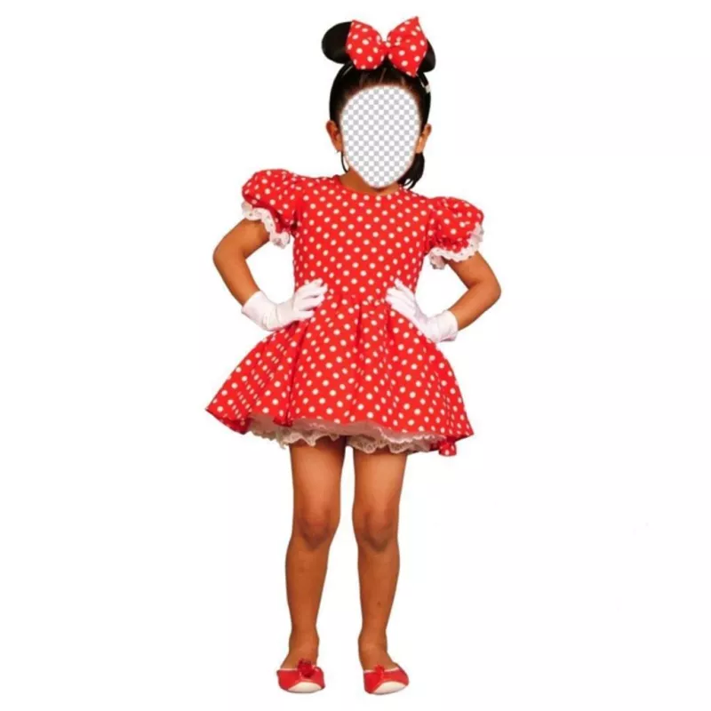 Fotomontaje de disfraz de Minnie Mouse para insertar una cara ..